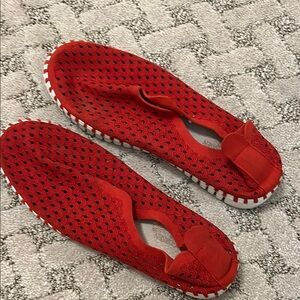 Ilse Jacobsen Red and White Espadrille Flats